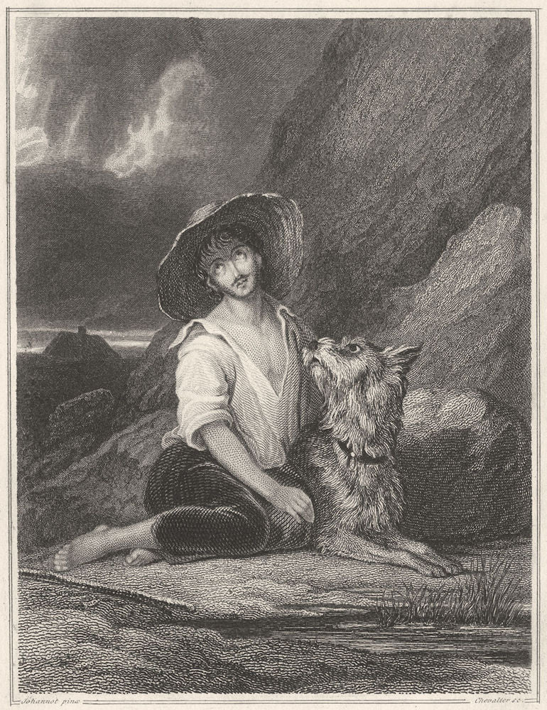 DOGS. 'The young Shepherd & his dog'. (Edward Jesse) 1858 old antique print
